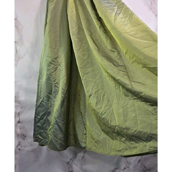 Gunne Sax Dress Womens Medium Green Holographic Y2K Whimsy Tube Prom Millennium - Picture 11 of 14